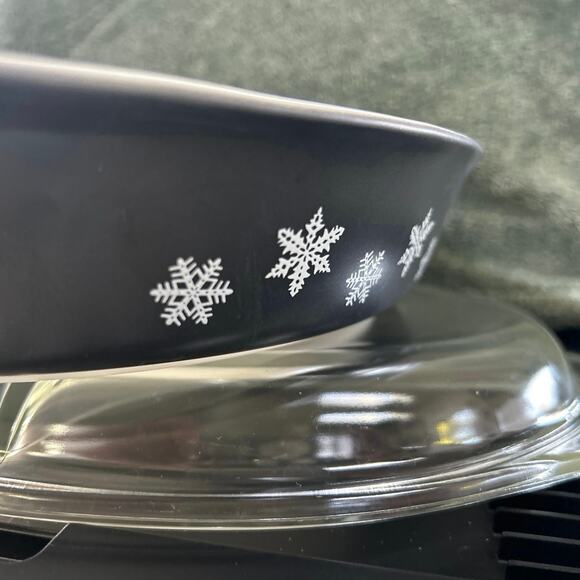 NOS Pyrex Lidded Opalware Glass Snowflake Pattern c1956 - Picture 13 of 16